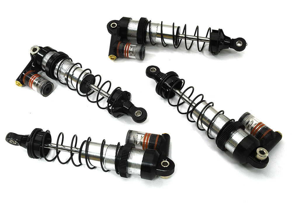 C33625SILVER Billet Machined Piggyback Shock Set for Losi 1/10 2WD 22S Drag - Image 1