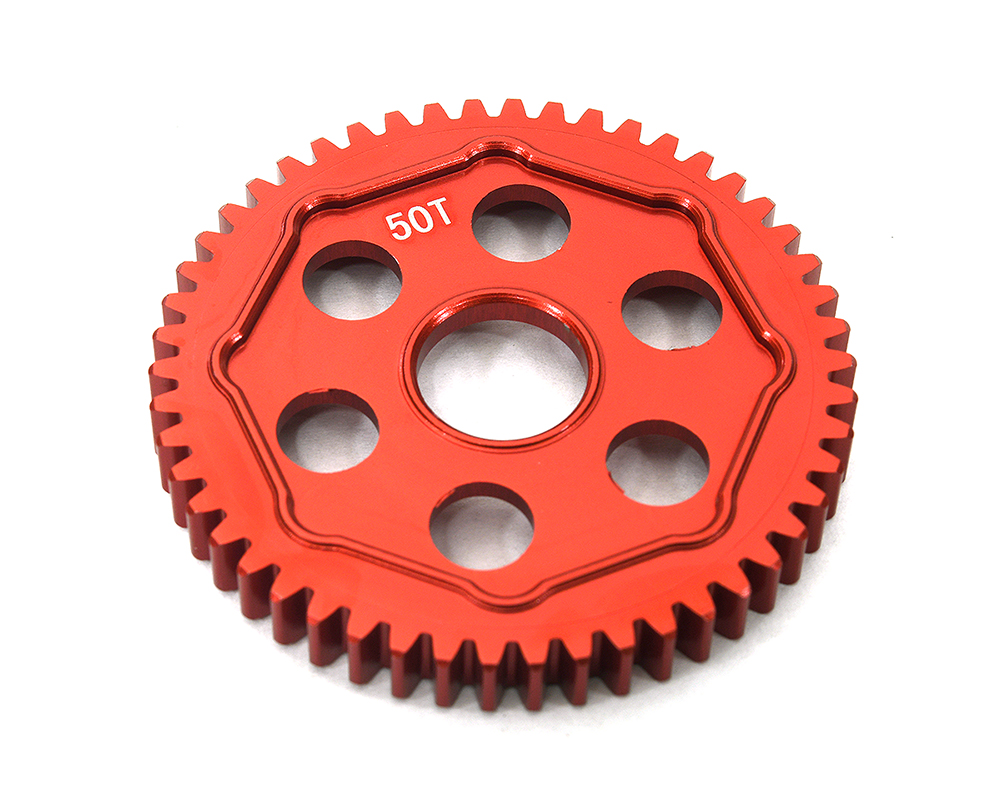 C33647RED Machined 50T Hard Anodized Transmission Gear for Losi 1/4 Promoto-MX Motorcycle - Image 1