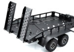 Machined Alloy Dual Axle Flatbed RC Car Trailer Kit in Black, 1/16-1/18 - Image 2