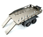 Machined Alloy Dual Axle Flatbed RC Car Trailer Kit, Silver, 1/16-1/18 Scale - Image 3