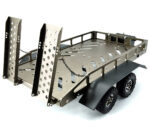Machined Alloy Dual Axle Flatbed RC Car Trailer Kit, Silver, 1/16-1/18 Scale - Image 4