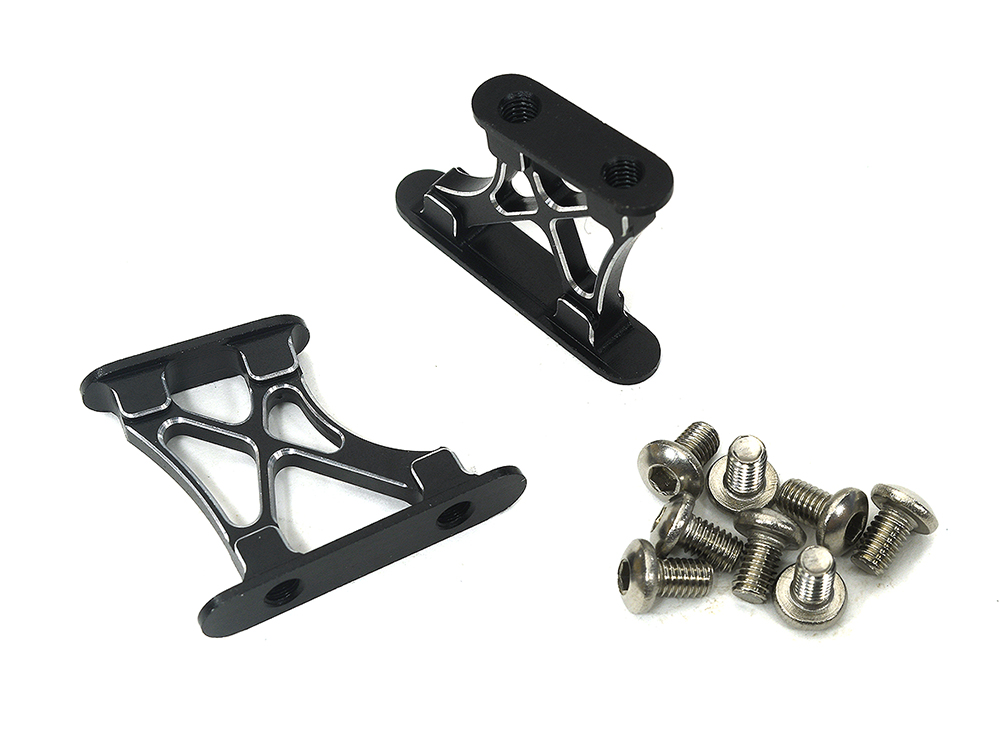 C34001BLACK Realistic Alloy Rear Wing Mount (23mm) for 1/10 Size Drift & Touring Car - Image 1
