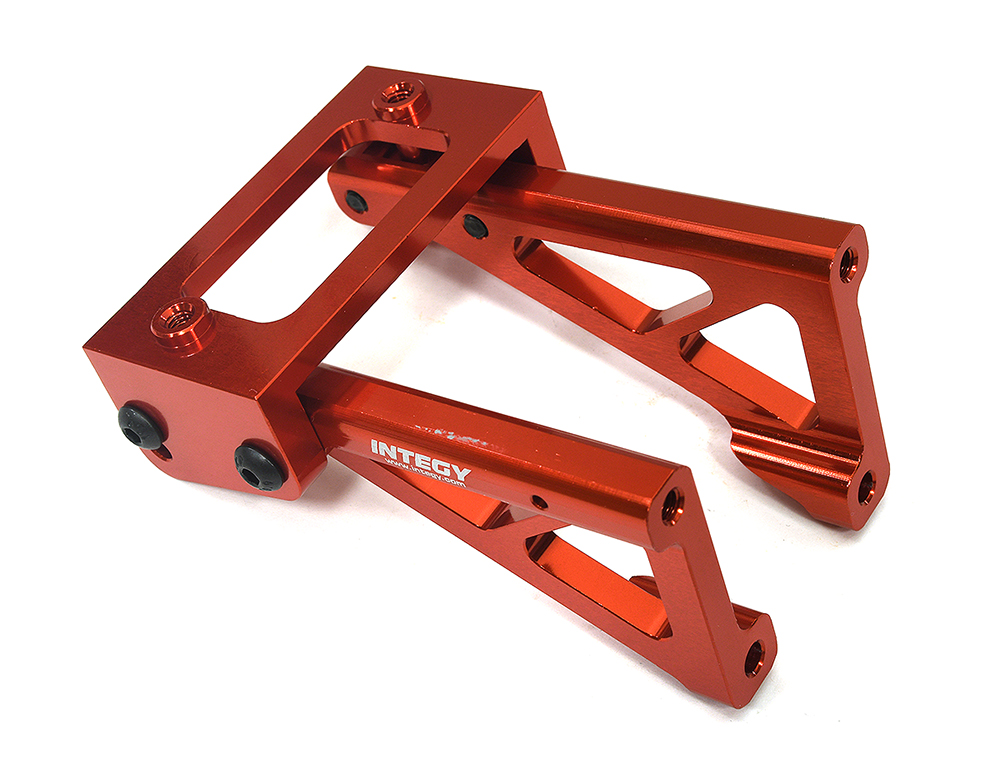 C34016RED Billet Machined Rear Aero Wing Mount for Traxxas 1/8 Sledge 4WD 9518 - Image 1