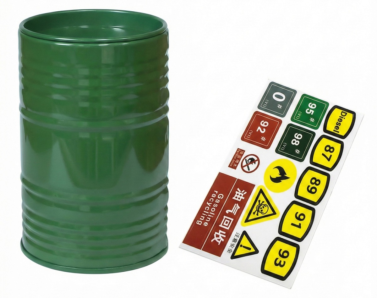 C34253GREEN Realistic Metal 1/10 Scale 55 Gallon Drum / Container / Barrel - Image 1