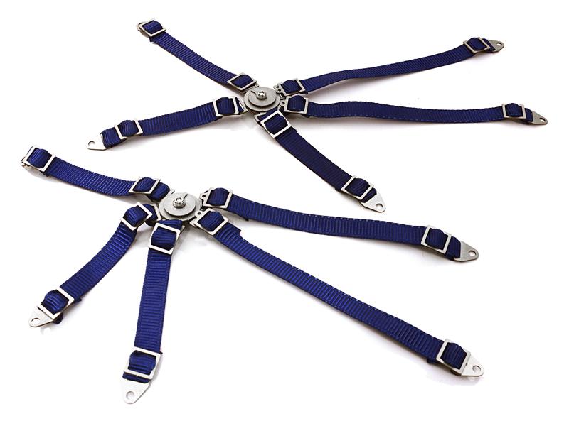 OBM038BLUE Realistic Seatbelt 5 Point Racing Harness for Axial 1/10 Wraith 2.2, RR10 Bomber - Image 1