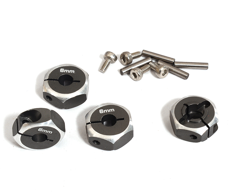 OBM1374GUN 12mm Hex Wheel (4) Hub 6mm Thick for 1/10 Axial, Tamiya, Drift & TC - Image 1