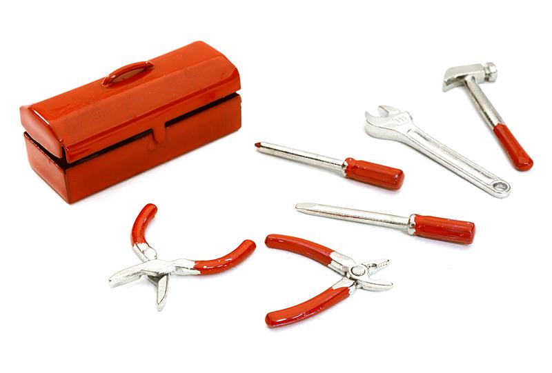 OBM1437RED Realistic Scale Model Tools & Tool Box 1/10 Size - Image 1