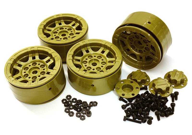 OBM1438MILGREEN Composite Dual 6 Spoke Off-Road 1.9 Size Wheel (4) Set - Image 1