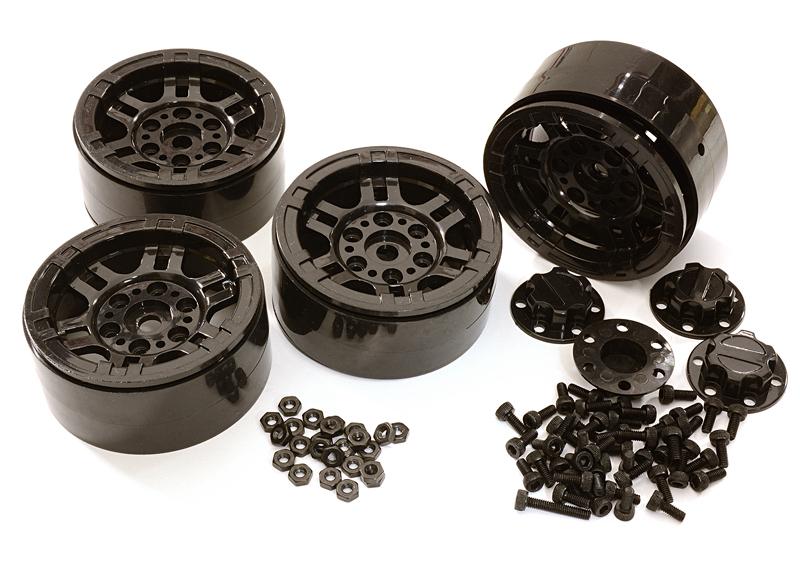 OBM1439BLACK Composite Dual 6 Spoke Off-Road 1.9 Size Wheel (4) Set - Image 1