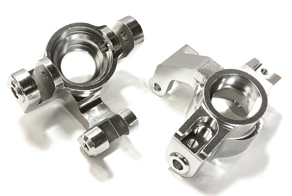 OBM25500SILVER CNC Machined Alloy HD Front Hub Steering Blocks for Axial Yeti XL - Image 1