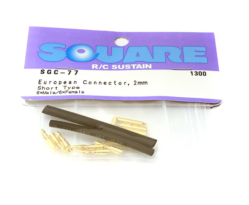 SQ-SGC-77 Square R/C European Connectors, 2mm Short (6x Male/6x Female) - Image 1