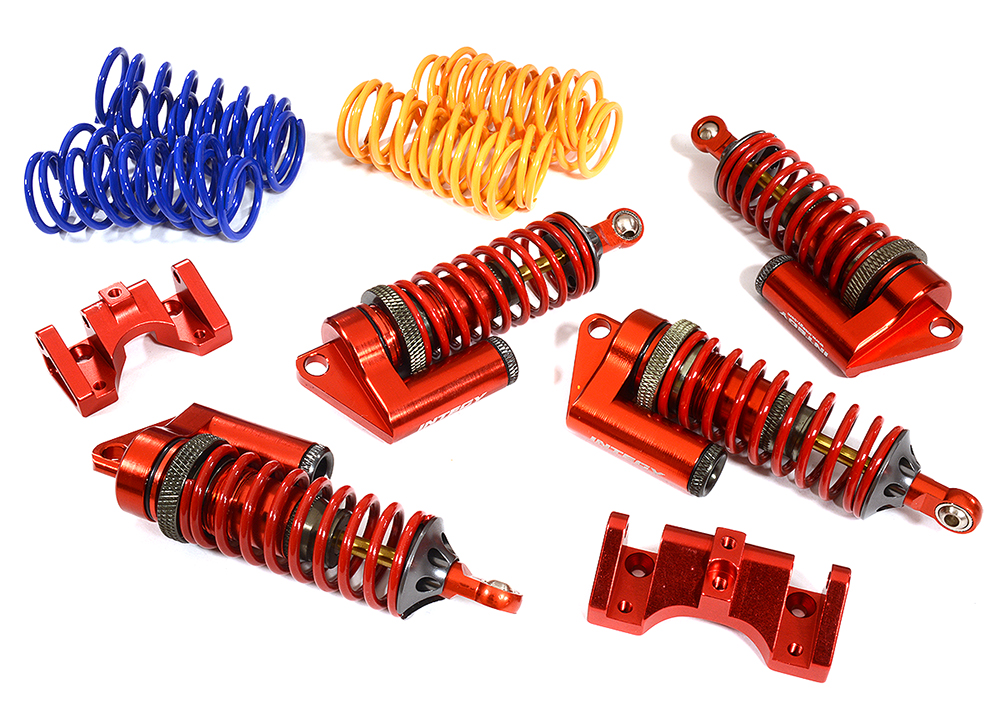 T3102RED MSR6 Piggyback Shock(4) for Traxxas Revo, E-Revo, Summit & Slayer(both) (L=89mm) - Image 1