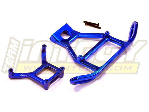 T3272BLUE Billet Machined Evolution-5 Rear Bumper for Traxxas 1/10 Slayer (both) - Image 1
