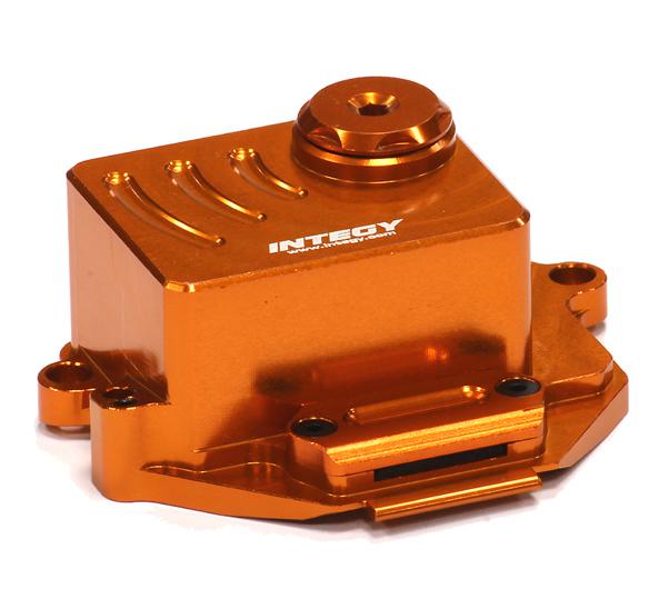 T3431ORANGE Alloy Receiver Box for Traxxas 1/16 E-Revo VXL, Slash VXL, Summit VXL, Rally - Image 1