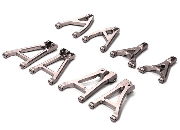 T3542SILVER Billet Machined Type III Suspension Conversion Kit for Traxxas 1/16 Slash - Image 1