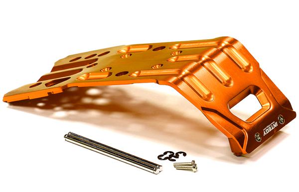 T6722ORANGE Billet Machined T2 Skid Plate for Savage X 4.6 2011, Flux & Savage XL - Image 1