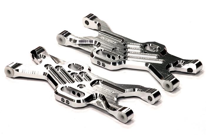 T7797SILVER Billet Machined Rear Suspension Arms for Associated SC10 4X4 - Image 1