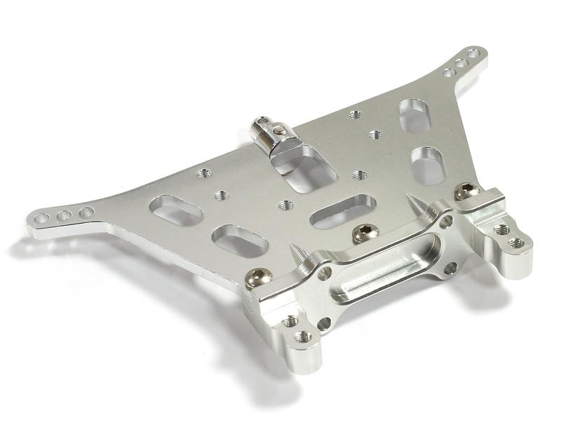 T8053SILVER Billet Machined V2 Rear Shock Tower for Traxxas 1/10 Rustler 2WD 3638 - Image 1
