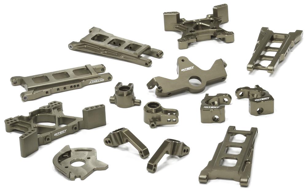 T8595GREY Billet Machined T2 Conversion Kit for 1/10 Stampede 4X4 & Slash 4X4 (non-LCG) - Image 1