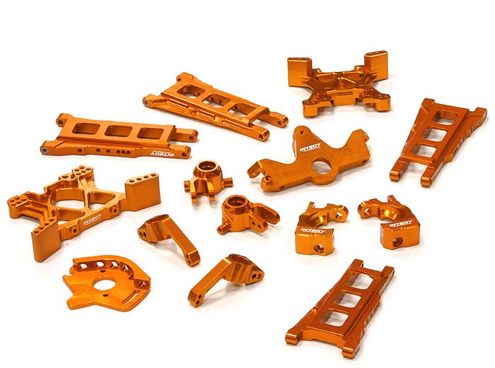 T8595ORANGE Billet Machined T2 Conversion Kit for 1/10 Stampede 4X4 & Slash 4X4 (non-LCG) - Image 1