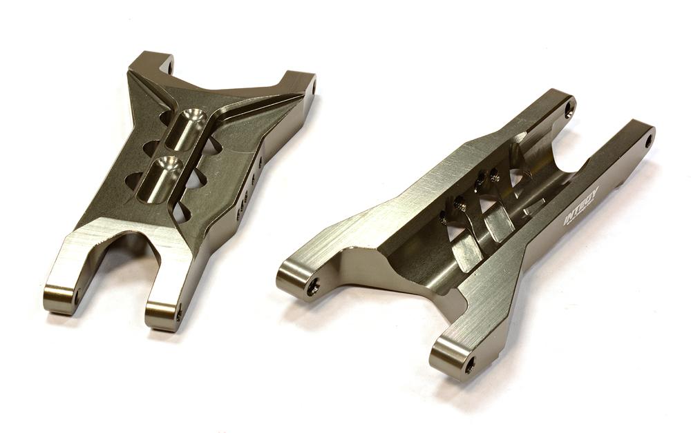 T8645GREY Billet Machined T3 Rear Lower Arms for 1/10 Rustler 2WD & Stampede 2WD 3655X - Image 1