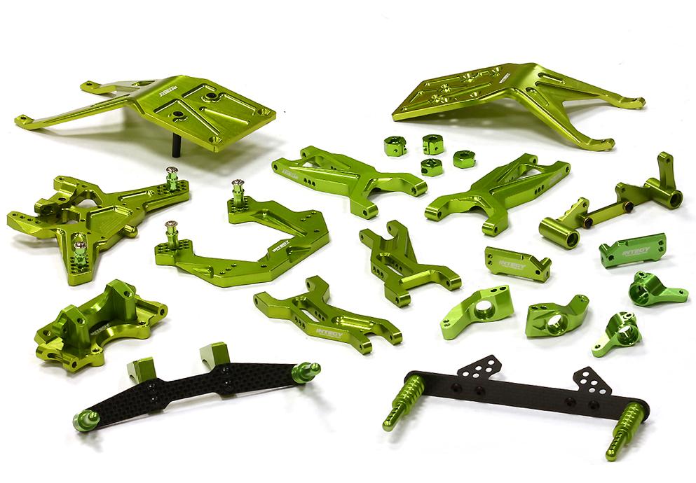 T8676GREEN Green Billet Machined Complete Suspension Upgrade Kit for Traxxas Slash 1/10 2WD - Image 1
