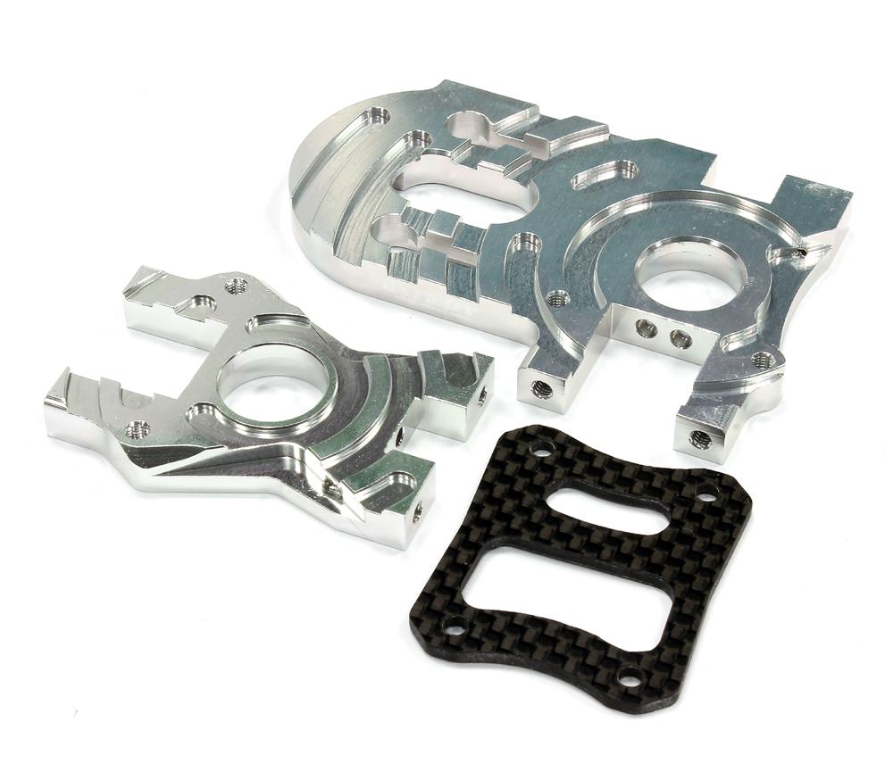 T8693SILVER Billet Machined Motor Mount for HPI 1/10 Bullet MT & Bullet ST - Image 1