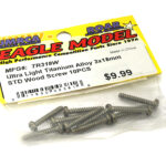 Ultra Light Titanium Alloy 3x18mm STD Wood Screw 10PCS